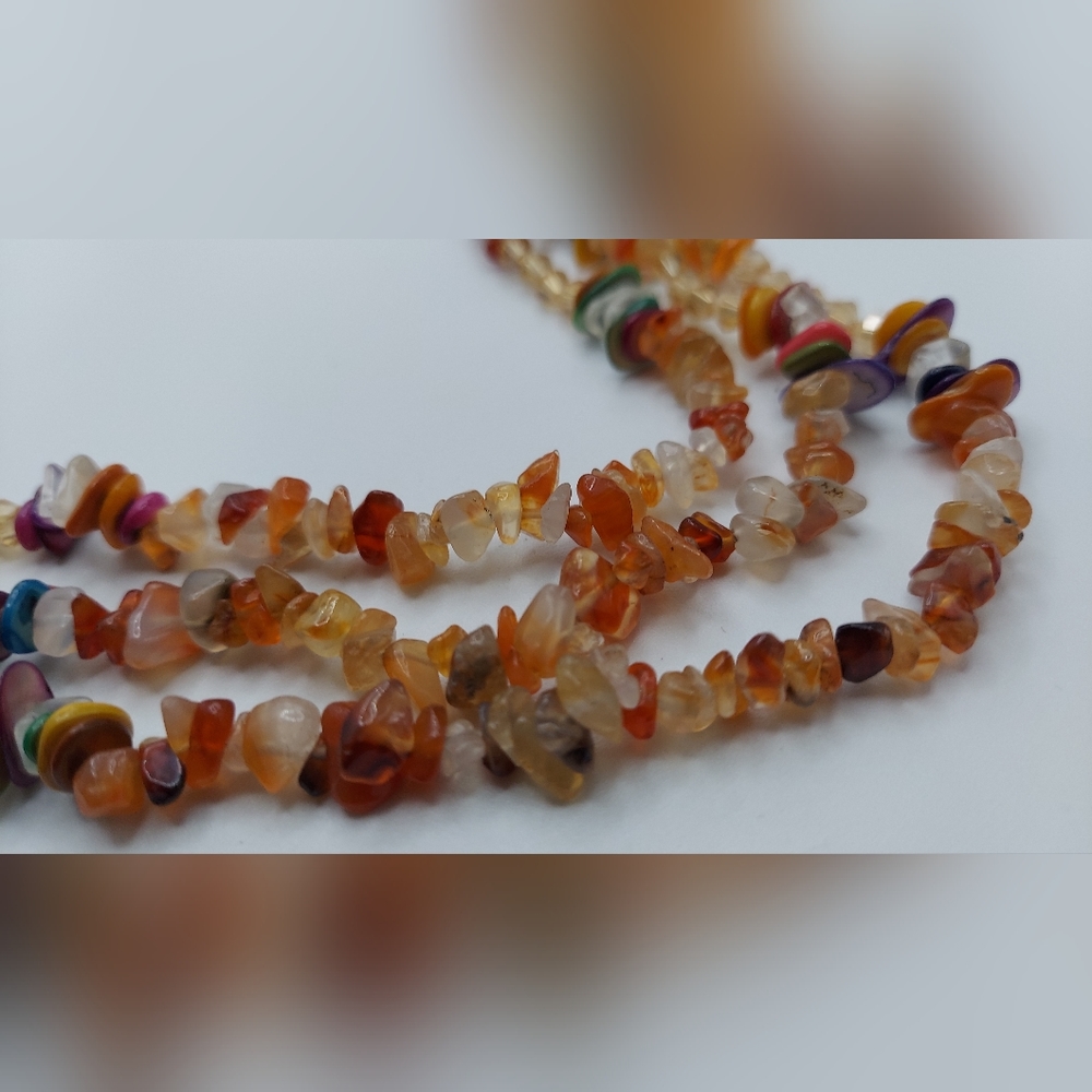 Multi-Stone Multi-Color Three Strand Statement Ne… - image 6